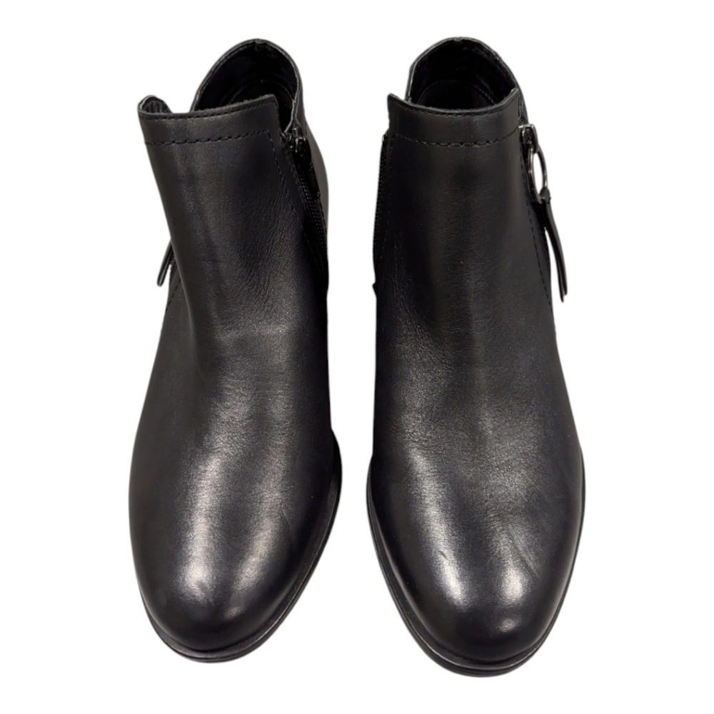 Naturalizer Denali Black Leather Double Zip Ankle Boots 7‎ Wide retails for $160